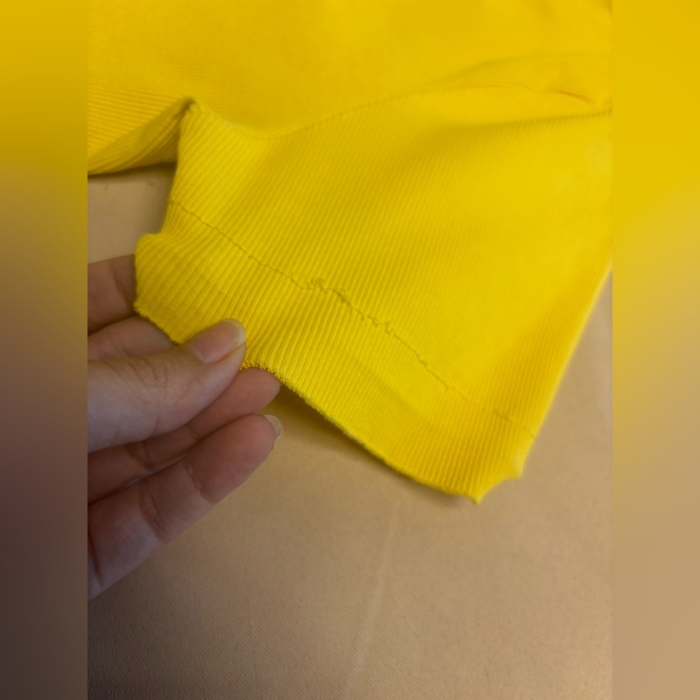 Lauren Ralph Lauren Women's Shirt Sz XL Yellow Lace-Up V-Neck Ribbed Cotton FLAW - Picture 15 of 16
